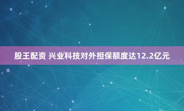 股王配资 兴业科技对外担保额度达12.2亿元